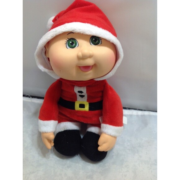 1992 Vintage Cabbage Patch Style Santa Elf Stuffed plush Toy Christmas Doll -10" - Picture 2 of 7